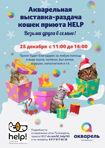  #ВозьмиДругаВсемью  выставка-раздача питомцев Приюта Help !